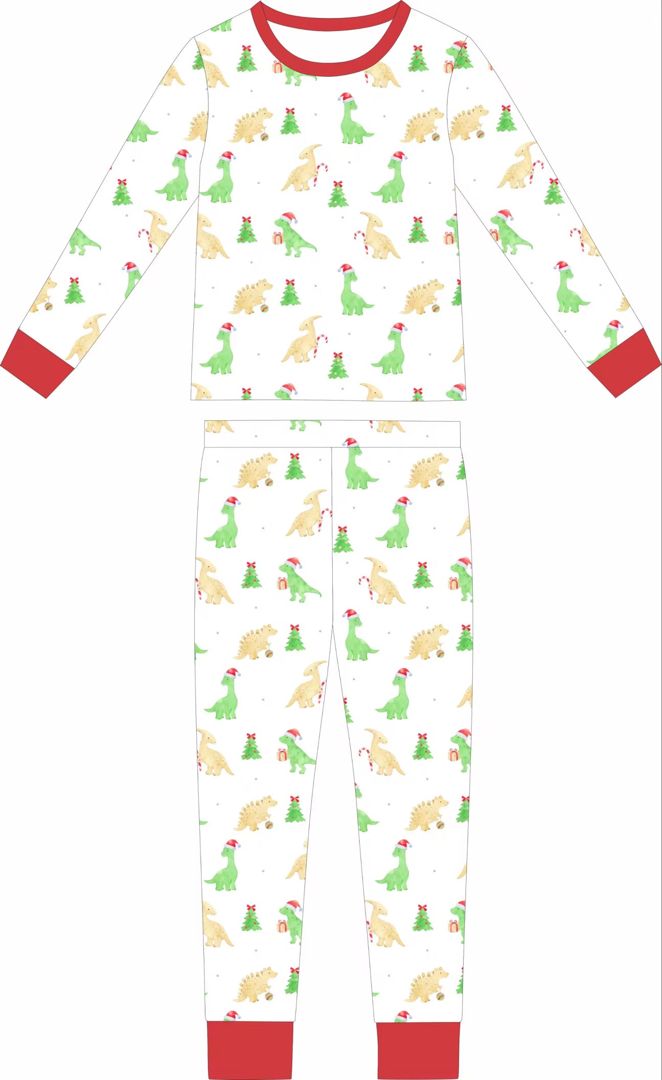 Christmas Dino Long Sleeve & Long Pants