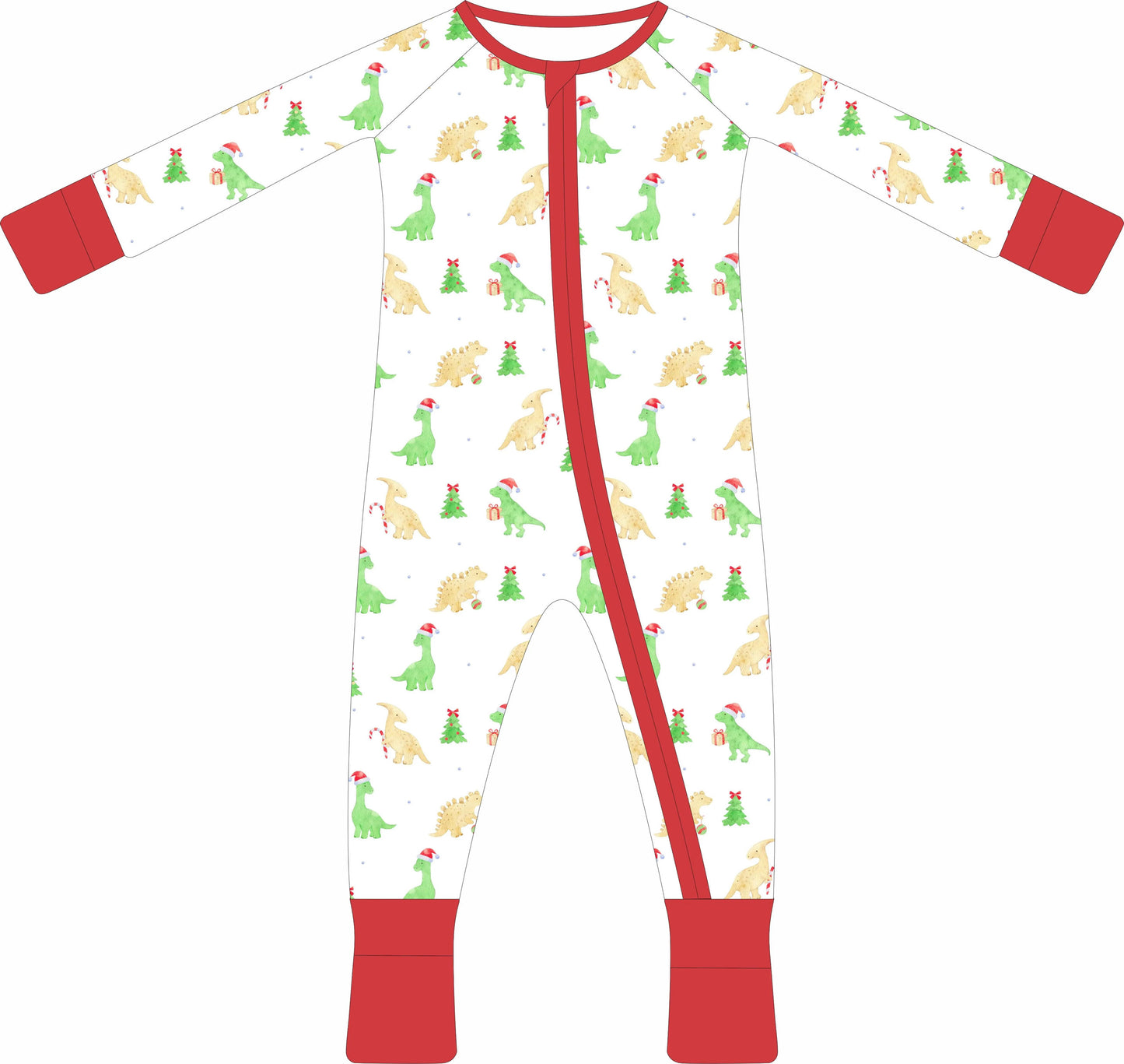 Christmas Dino Zip Pjs