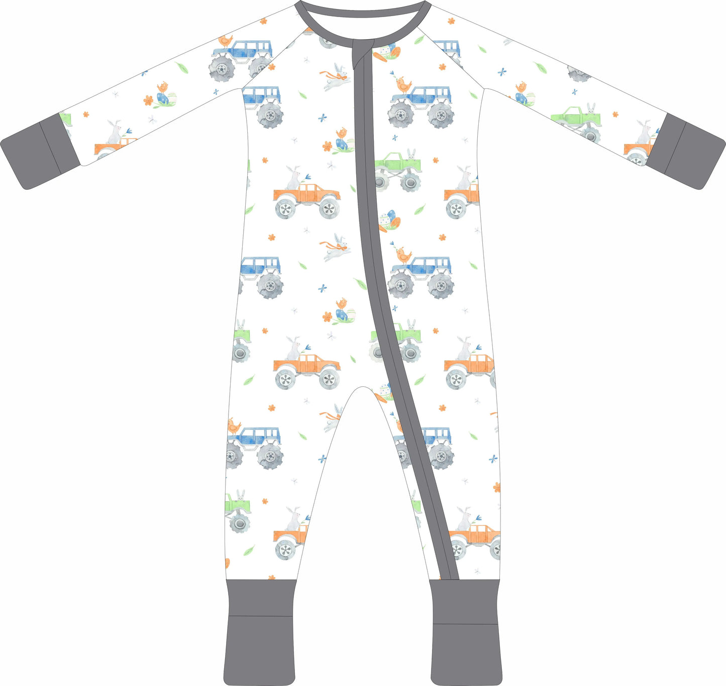 Bunny Racers Zip Pajama