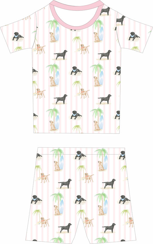 Seaside Labrador Pink Short Sleeve and Shorts