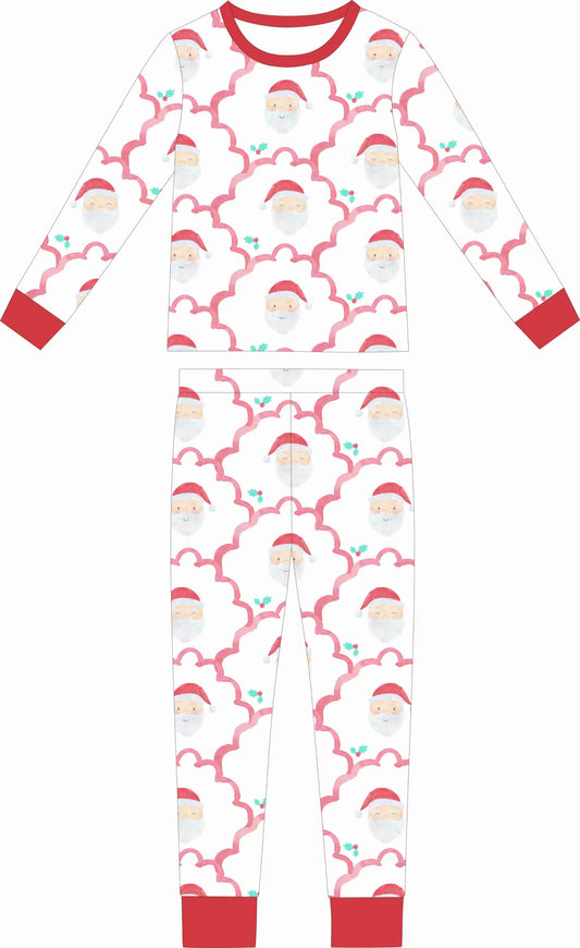 Scalloped Santa Long Sleeve & Long Pants