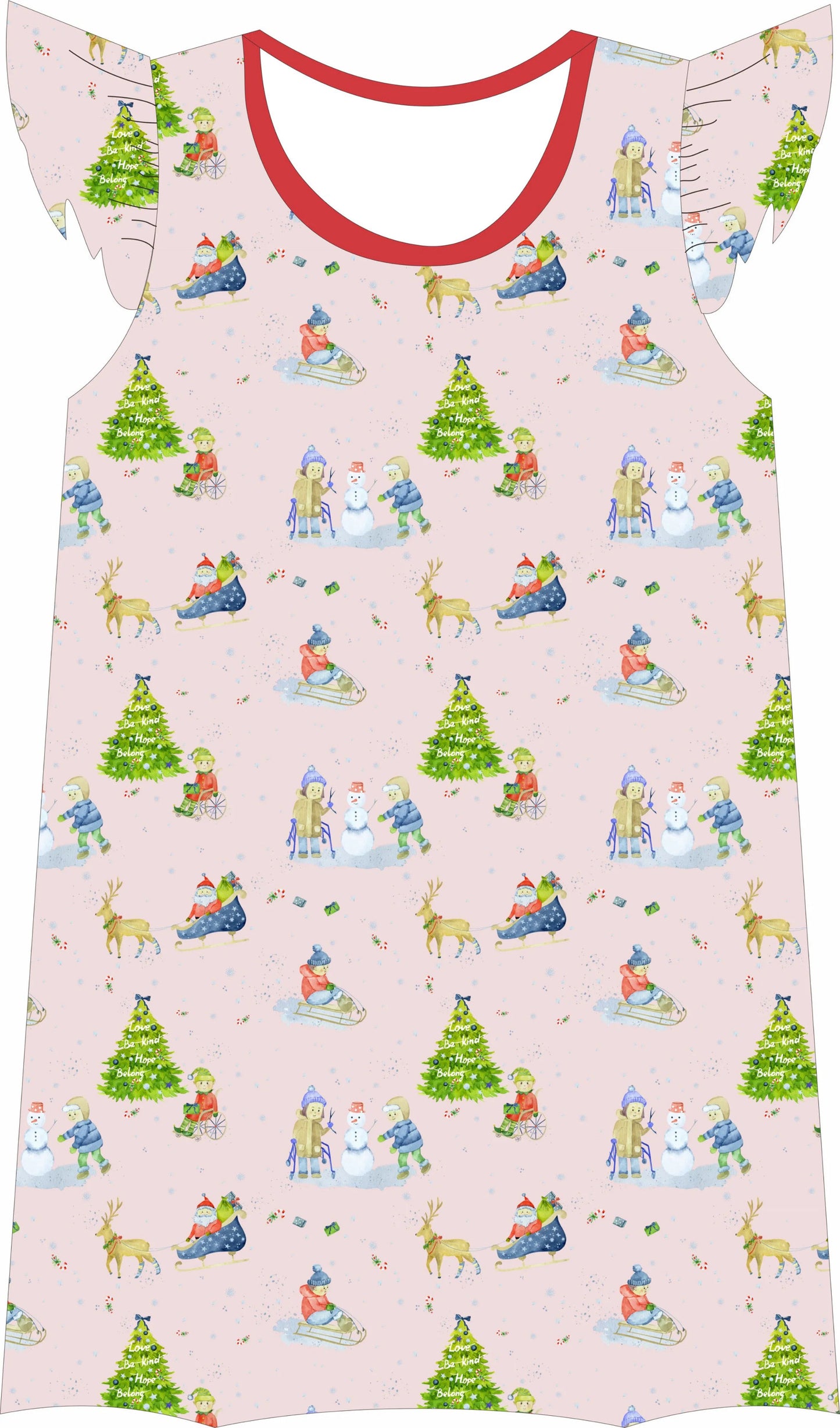 Holiday Hope Ruffle Nightgown in Pink