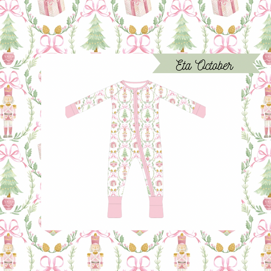 Pink Holiday Cheer Christmas Zip Pajama