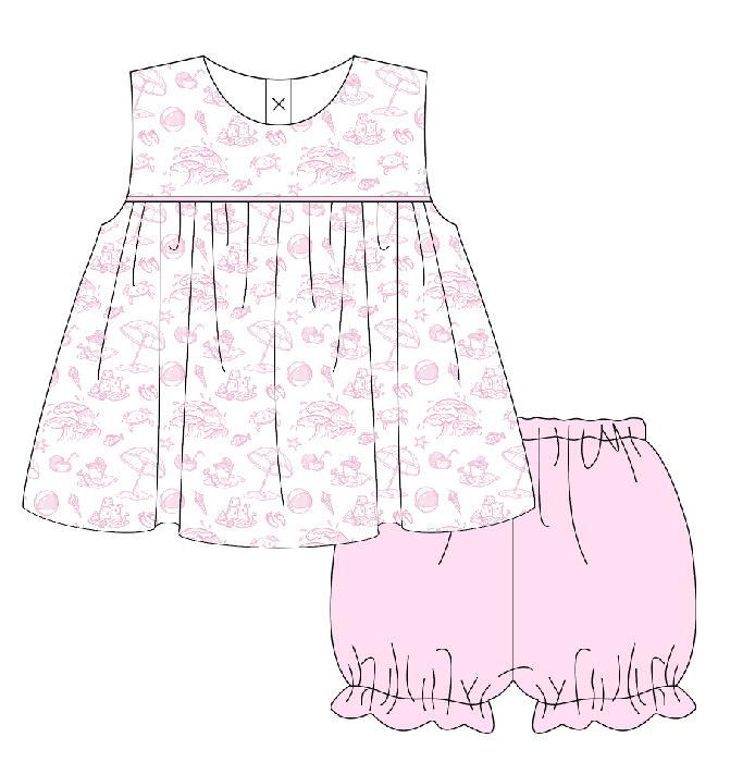 Seaside Tales Pink Bloomer Set