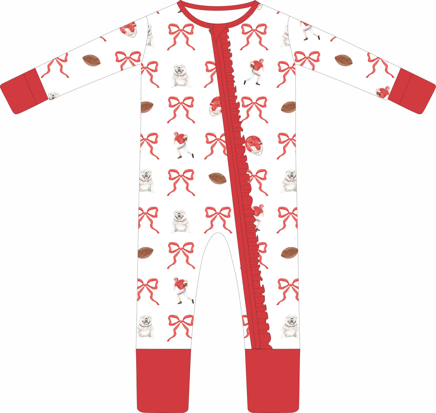 Howl Bout them Dogs Ruffle Zip Pjs