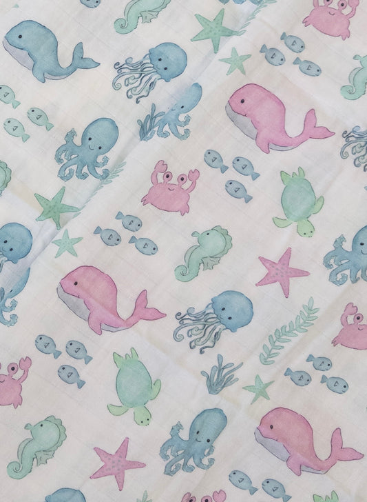 Sea Friends Swaddle Blankets