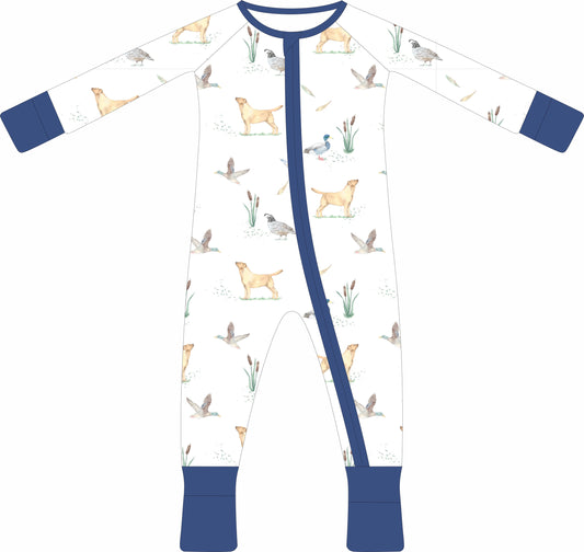 Yellow Hunting Labs- Zip Pajama