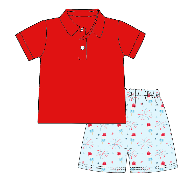 Fireworks Polo Short Set