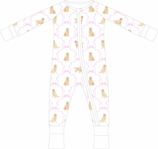 Golden Bows Zip Pajama