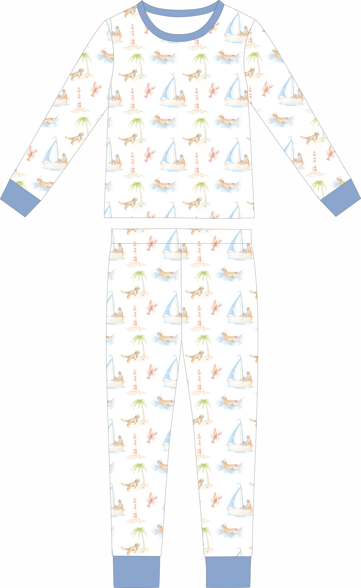 Goldens Go Coastal Blue Long sleeve and long pants