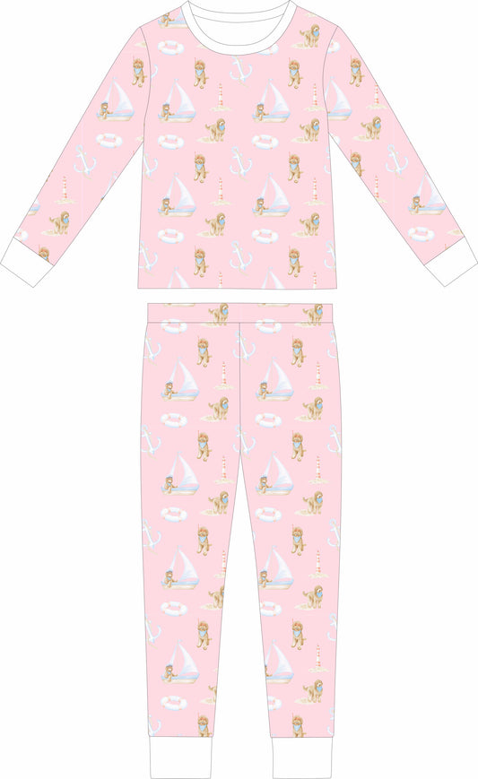 Pink Coastal Doodles Long sleeve and long pants