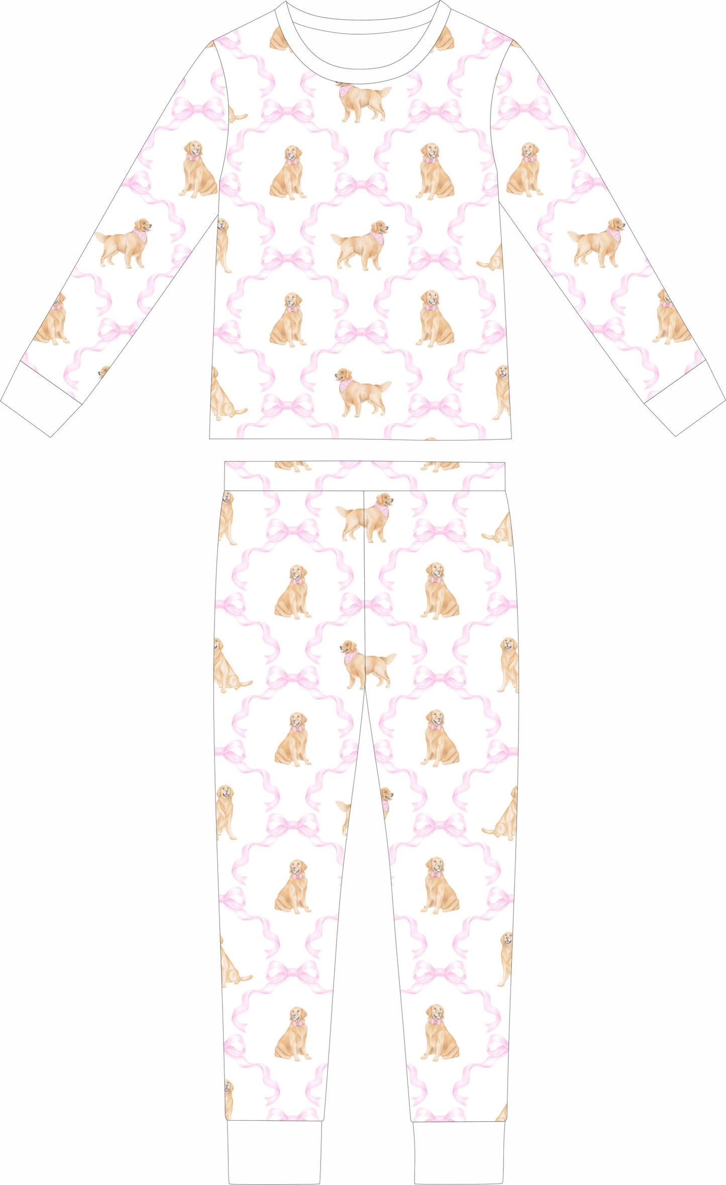 Golden Bows Long sleeve and long pants