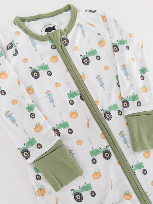 Fall on the Farm - Zip pajamas