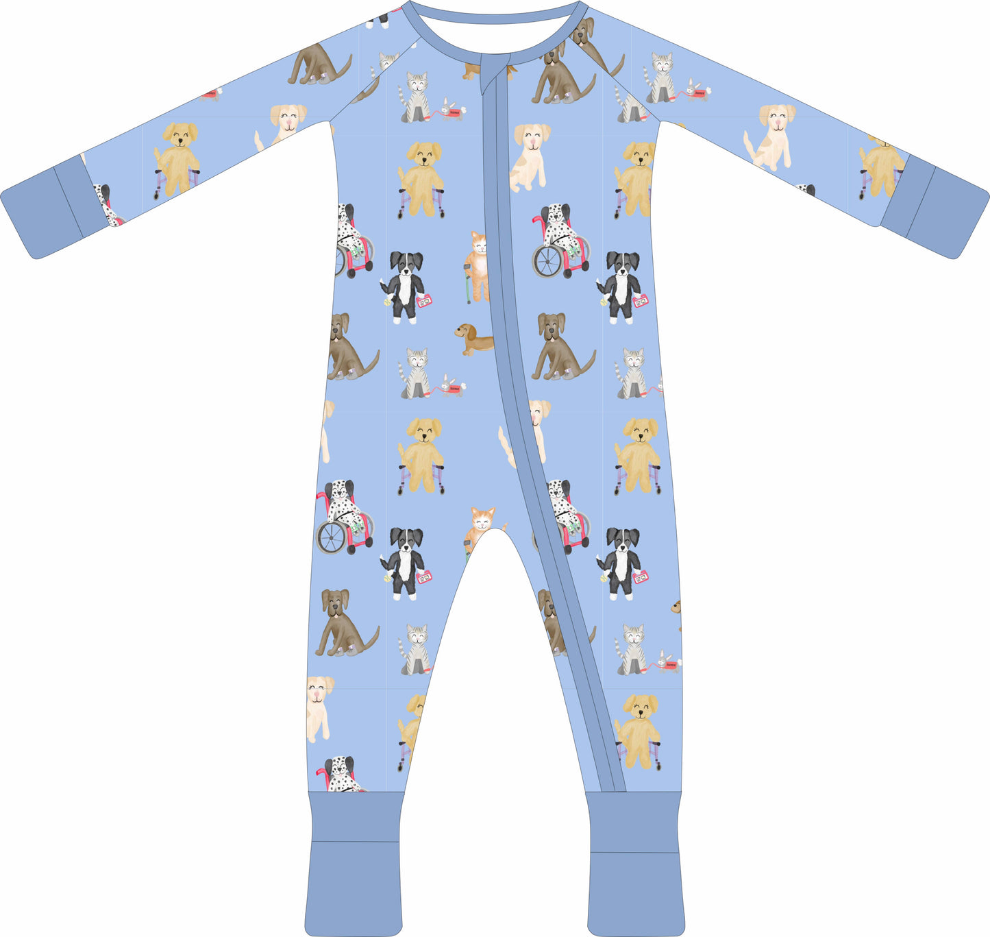 Pawsitive Together - Blue Zipper Jammie