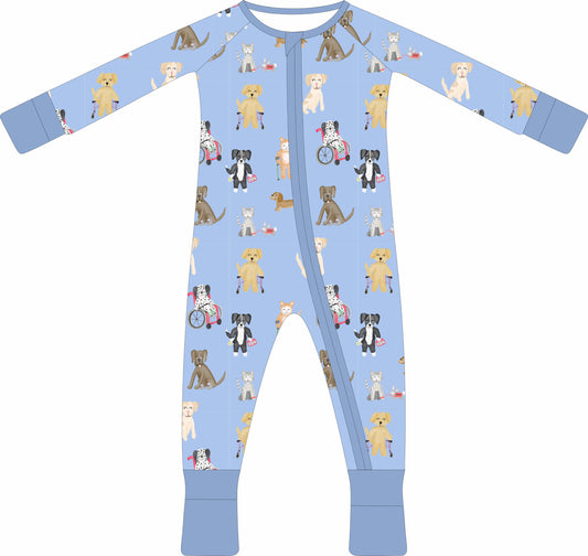 Pawsitive Together - Blue Zipper Jammie