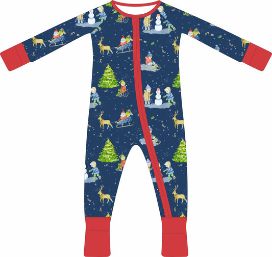 Holiday Hope in Blue Zip Pajama