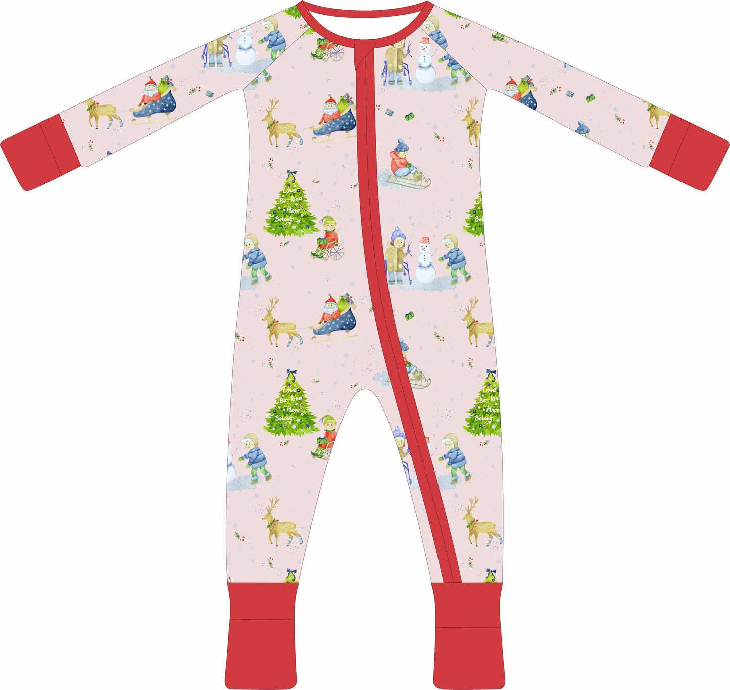 Holiday Hope in Pink Zip Pajama