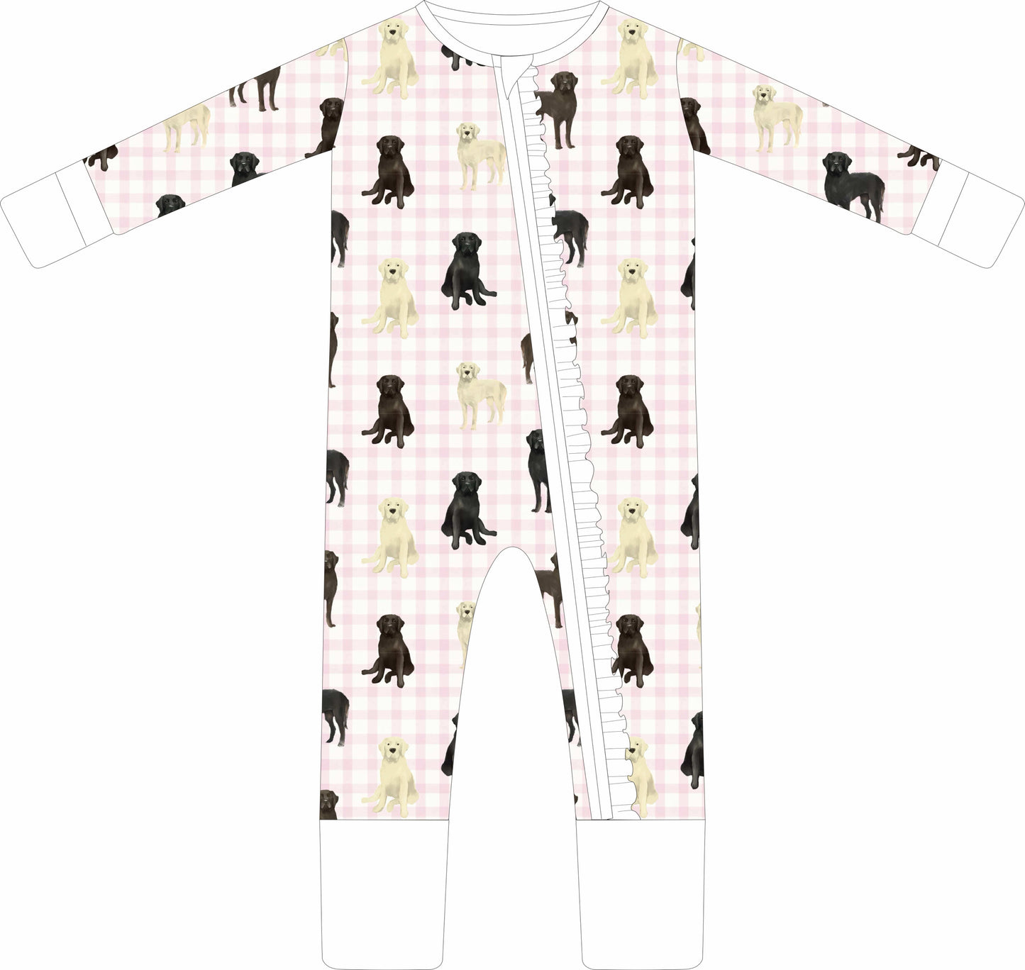 Labrador Dreams- Ruffle Zip Pajama