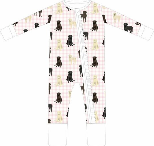 Labrador Dreams- Ruffle Zip Pajama