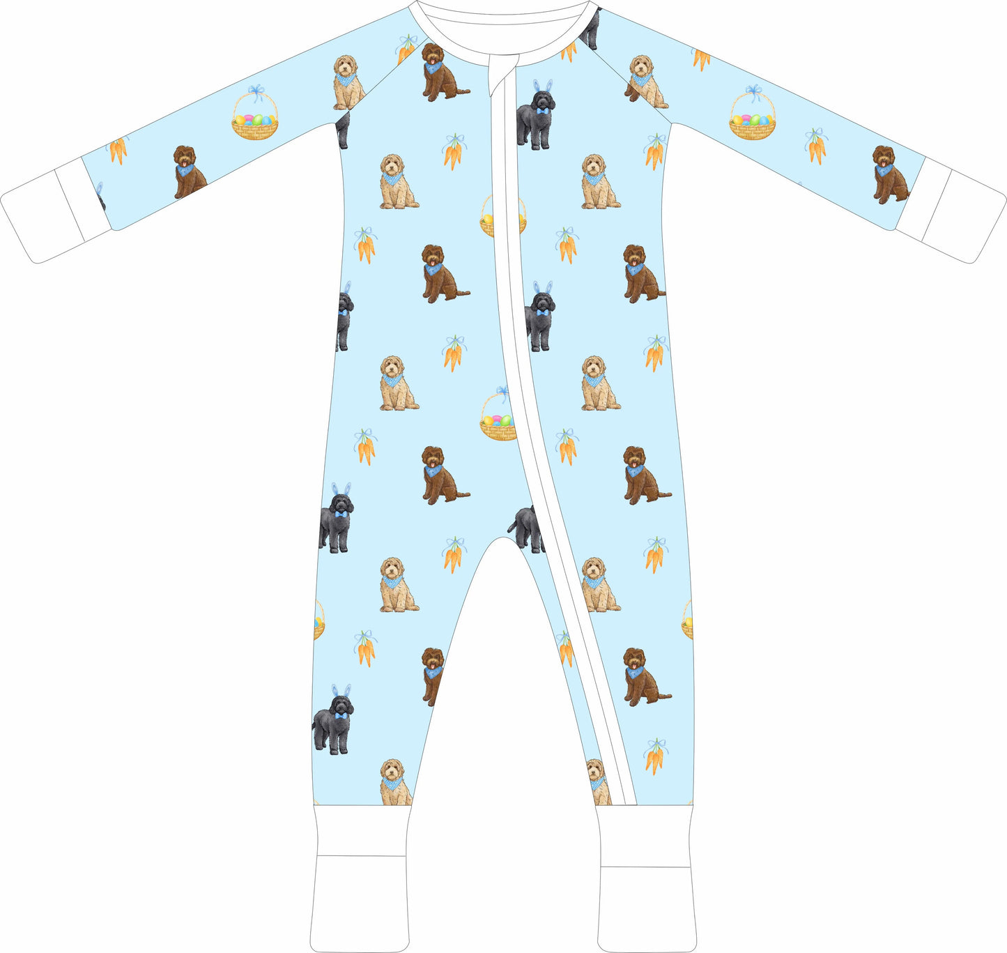 Doodle Bunnies Zip Pajama