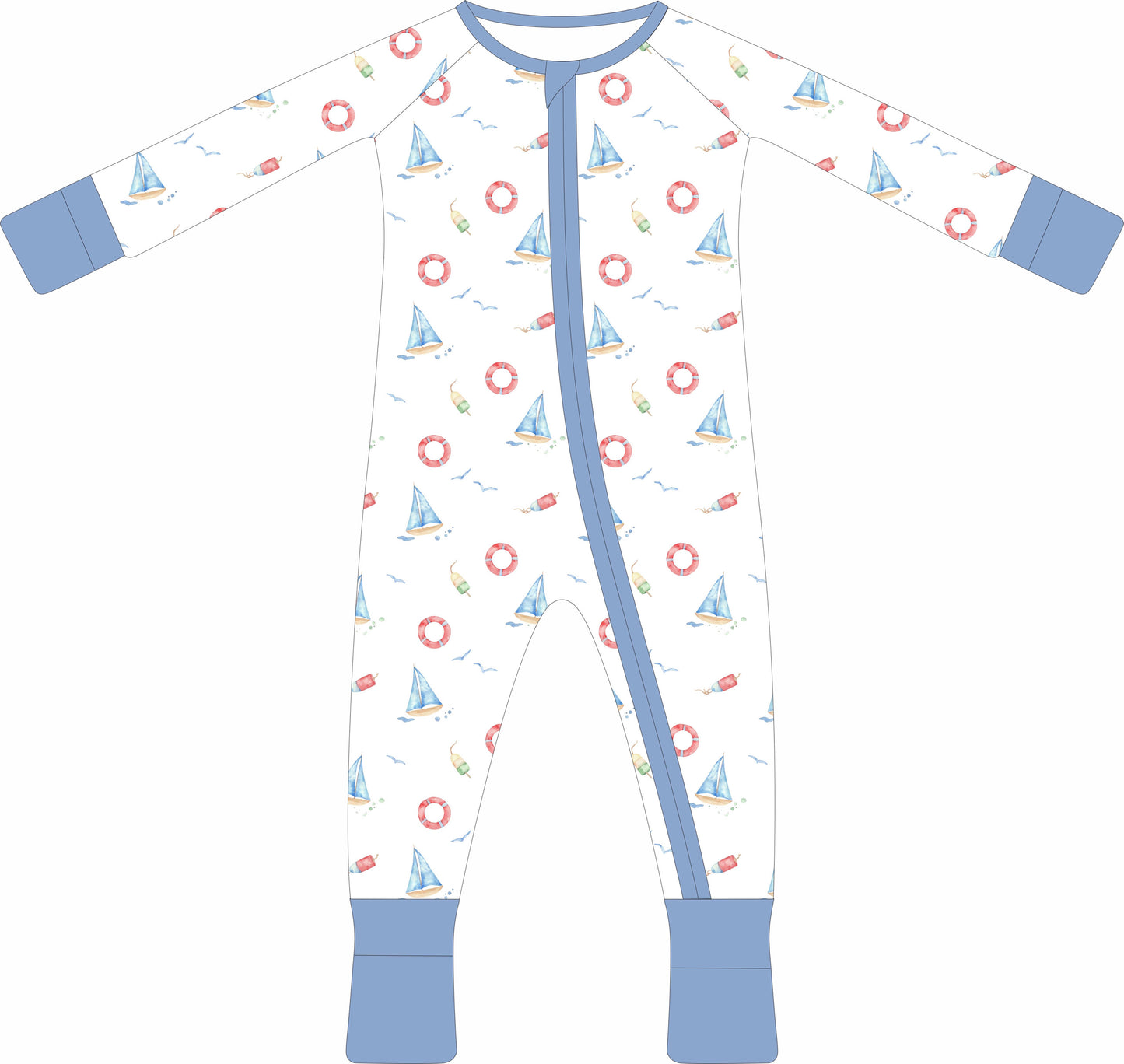 Come Sail Away- Zip Pajama