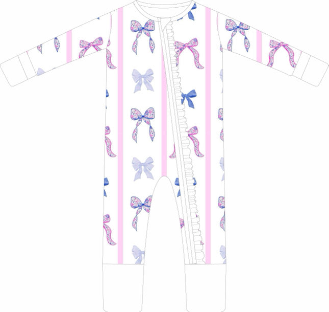 Bowtiful Slumber- Zip Pajama