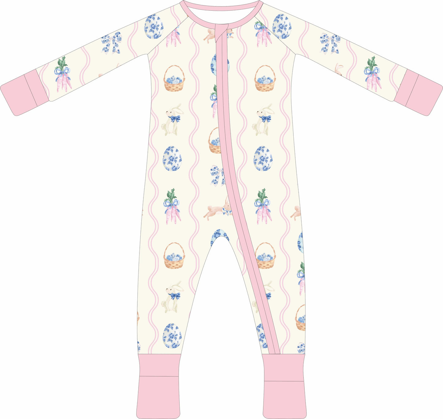 Easter Blooms Ruffle Zip Pajama