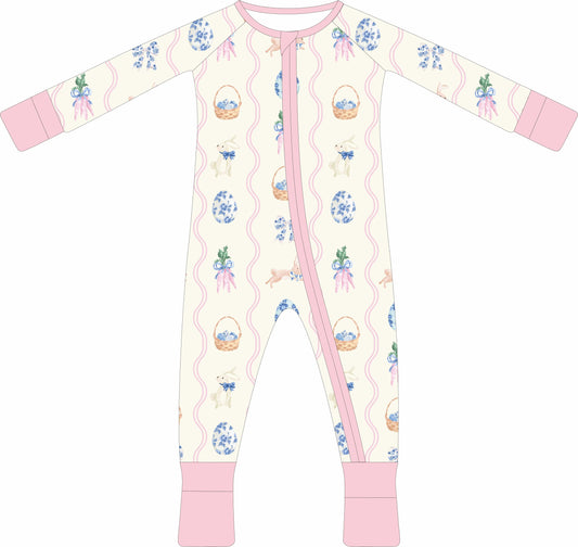 Easter Blooms Ruffle Zip Pajama