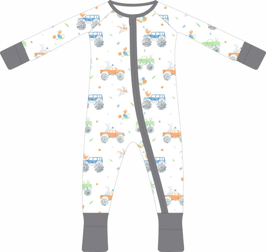 Bunny Racers Zip Pajama