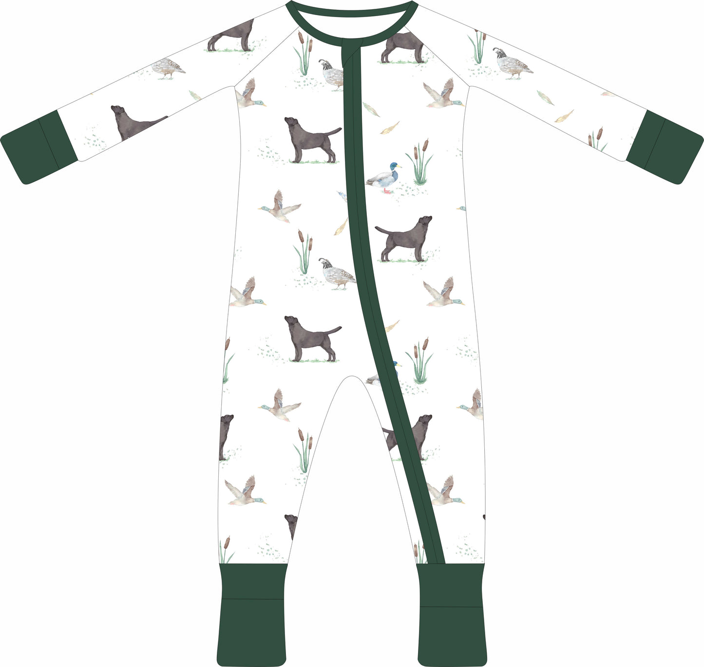 Black Hunting Labs- Zip Pajama