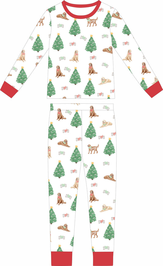 Adult Christmas Golden Retriever Long Sleeve and Pants