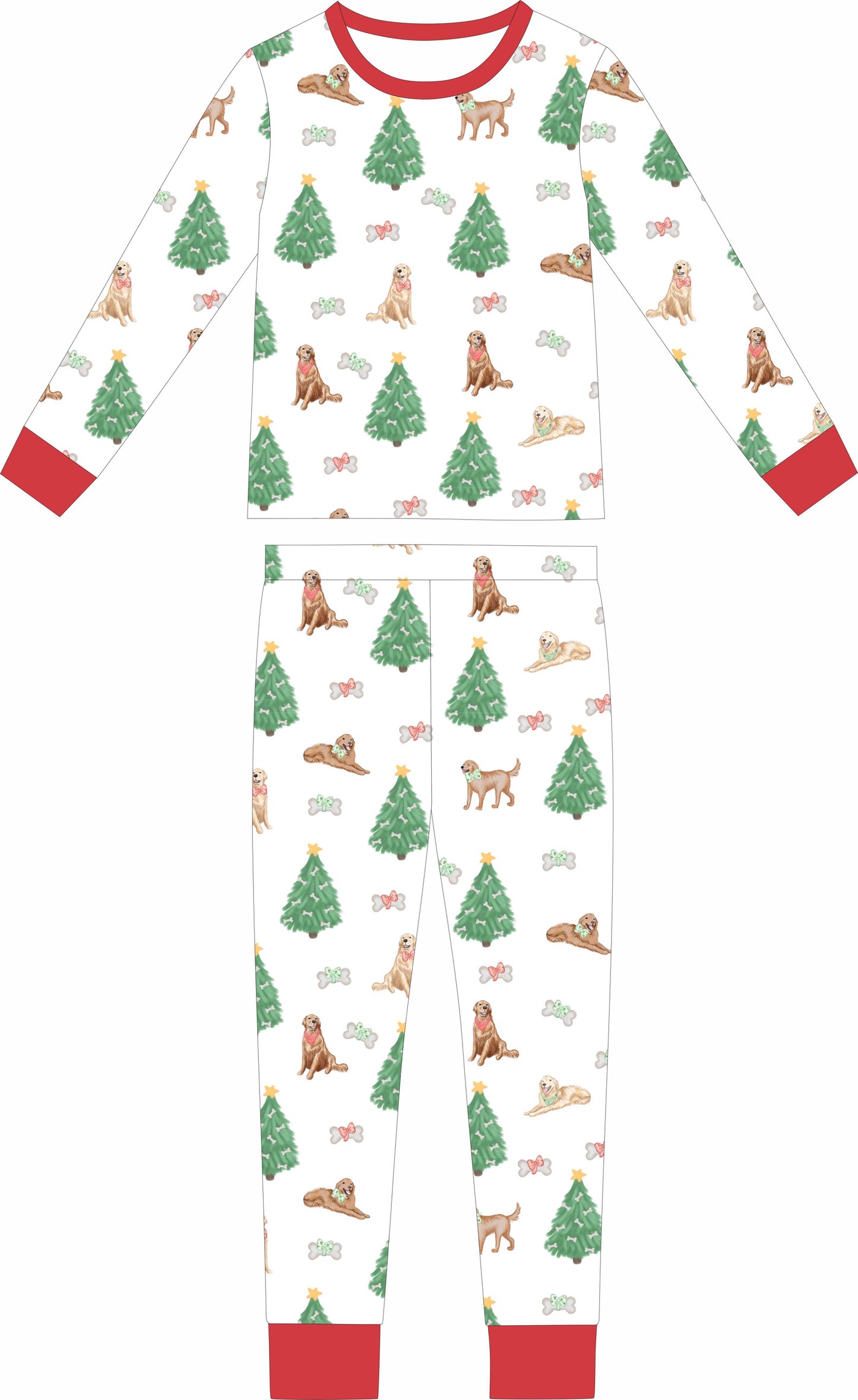 Christmas Golden Retriever Long Sleeve and Pants