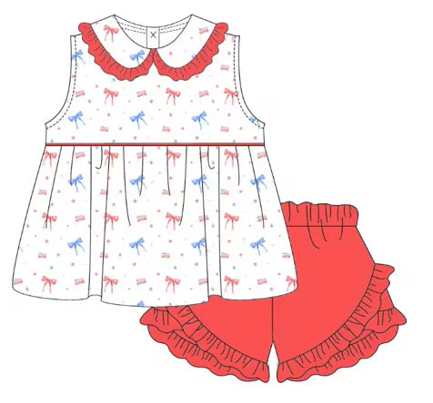 Patriotic Bows Short Set