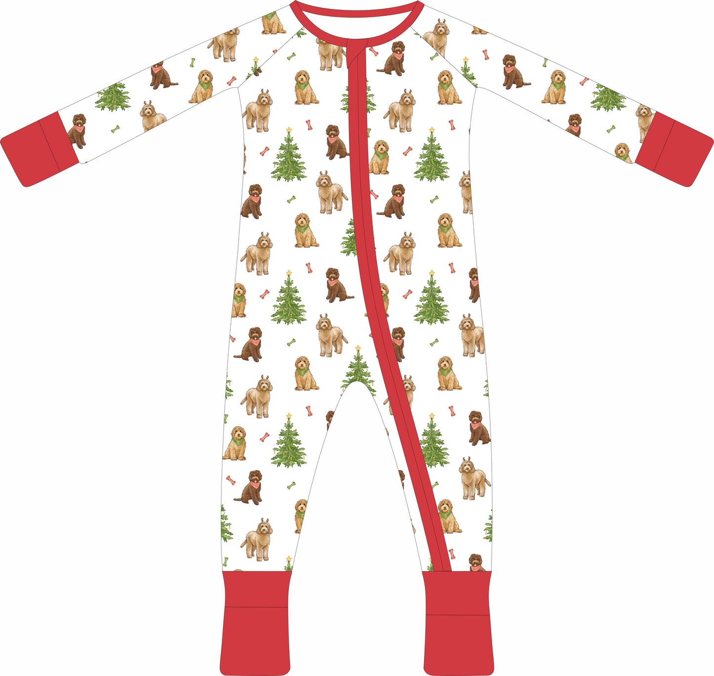 Very Merry Doodles Zip Pajama