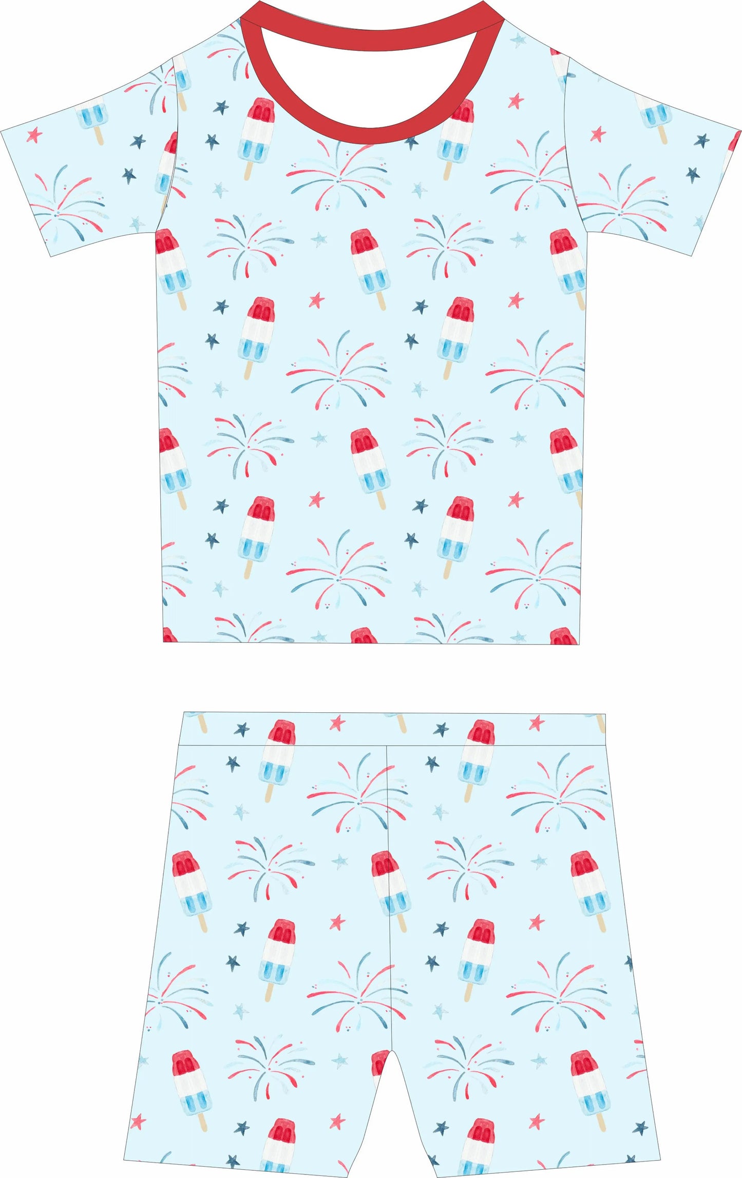 Fireworks Short Sleeve and Short Pajamas