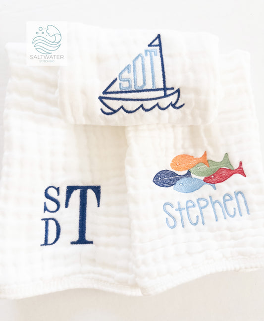 Custom Burp Cloth Set (Boy)