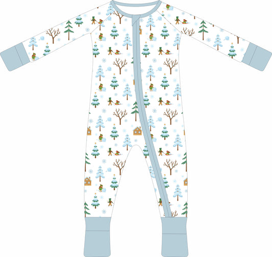 A Winter Day Zip Pajama