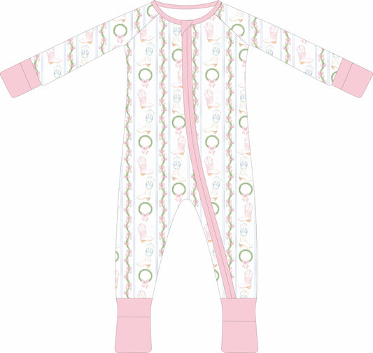 Country Christmas (Pink) Zip Pajama