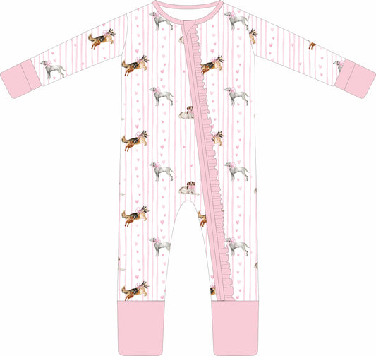 Puppy Pals Ruffle Zip Pajama