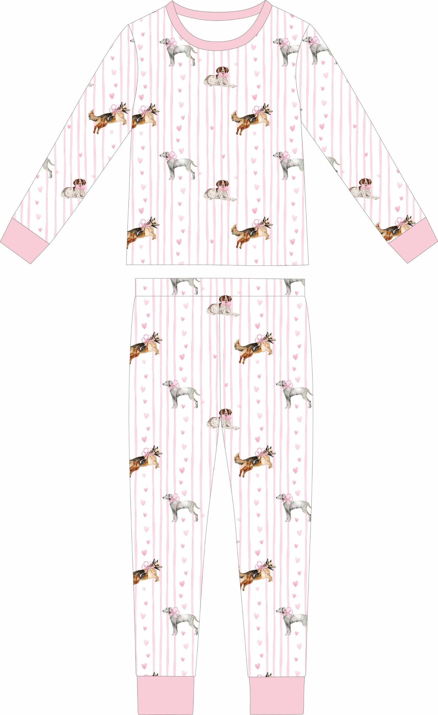 Puppy Pals in PINK Long sleeve and long pants