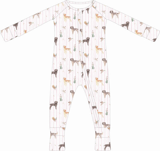 Pink Duck Dog Dreams Zip Pajama