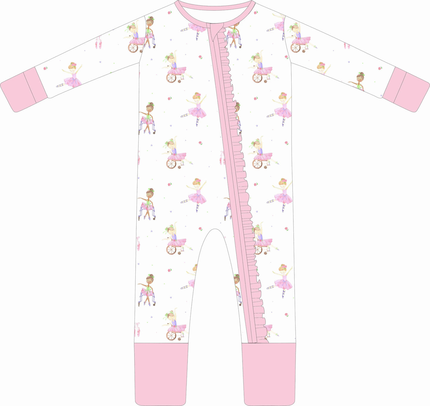 Dancing Dreams Ruffle Zip Pajama