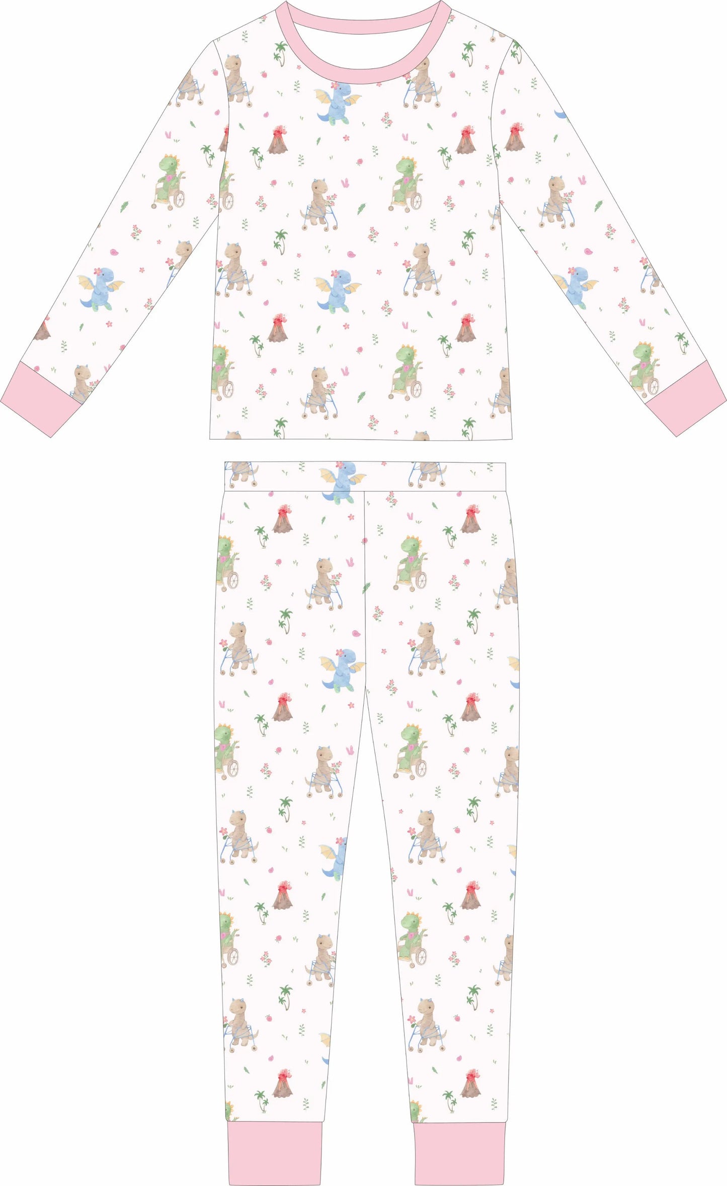 Dino- Mite Floral Long sleeve and long pants