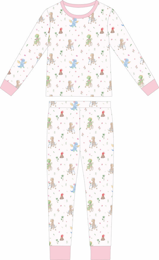 Dino- Mite Floral Long sleeve and long pants